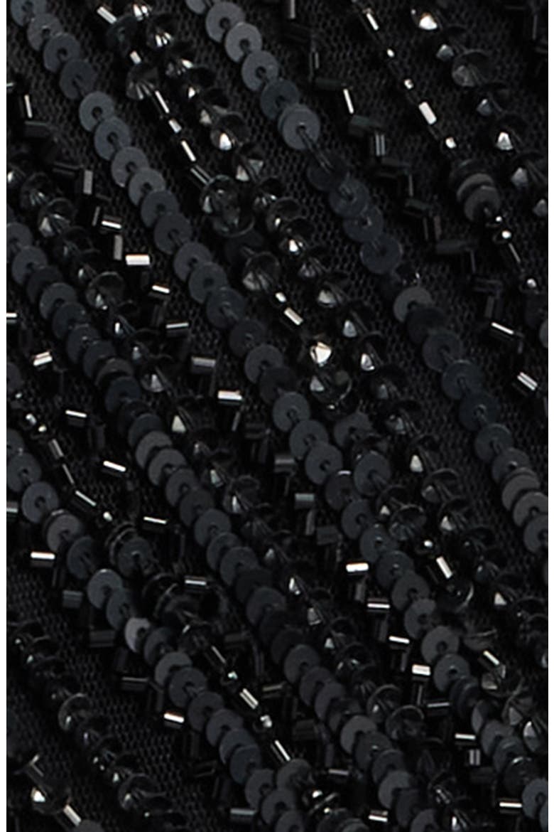 Beaded Tie Waist Gown, Alternate, color, BLACK 001