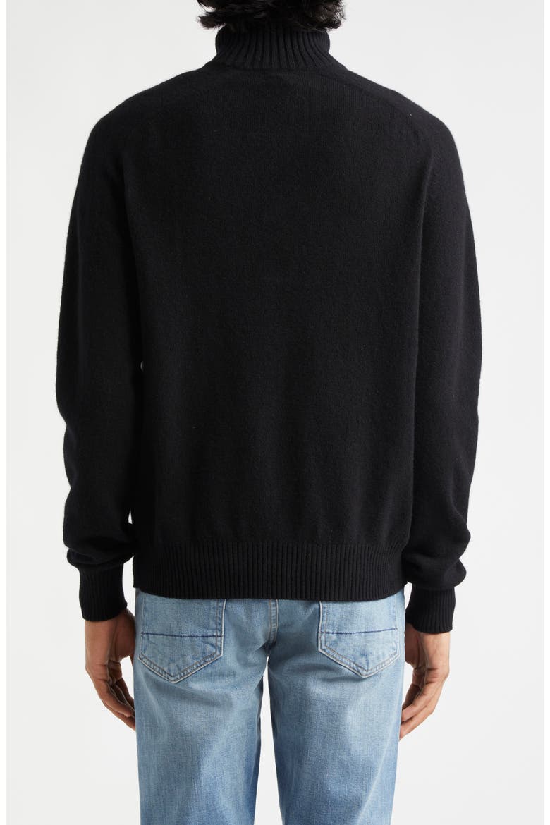 Lambswool & Cashmere Half Zip Sweater, Alternate, color, BLACK
