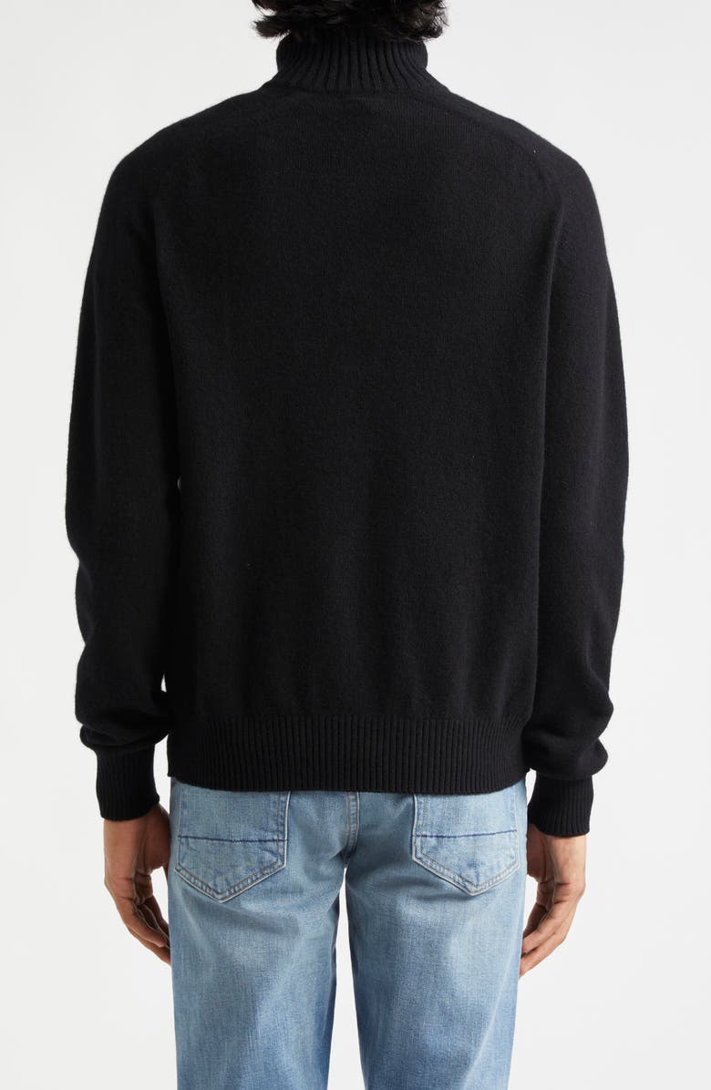 TOM FORD Lambswool & Cashmere Half Zip Sweater, Alternate, color, Black