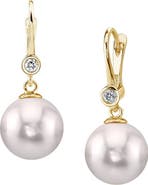 The Pearl Source Akoya Pearl & Diamond Michelle Earrings
