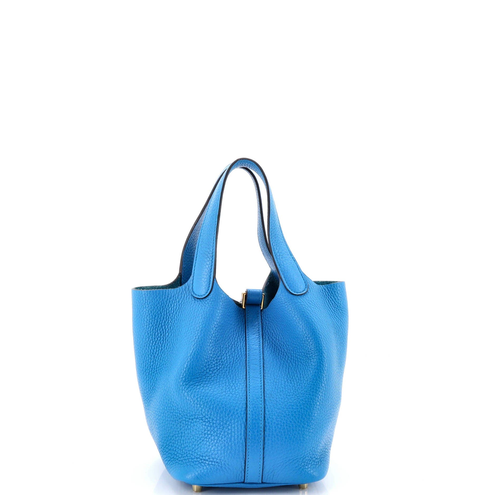 Pre-Owned Hermes Picotin Lock Bag Clemence PM, Alternate, color, Bleu Zanzibar