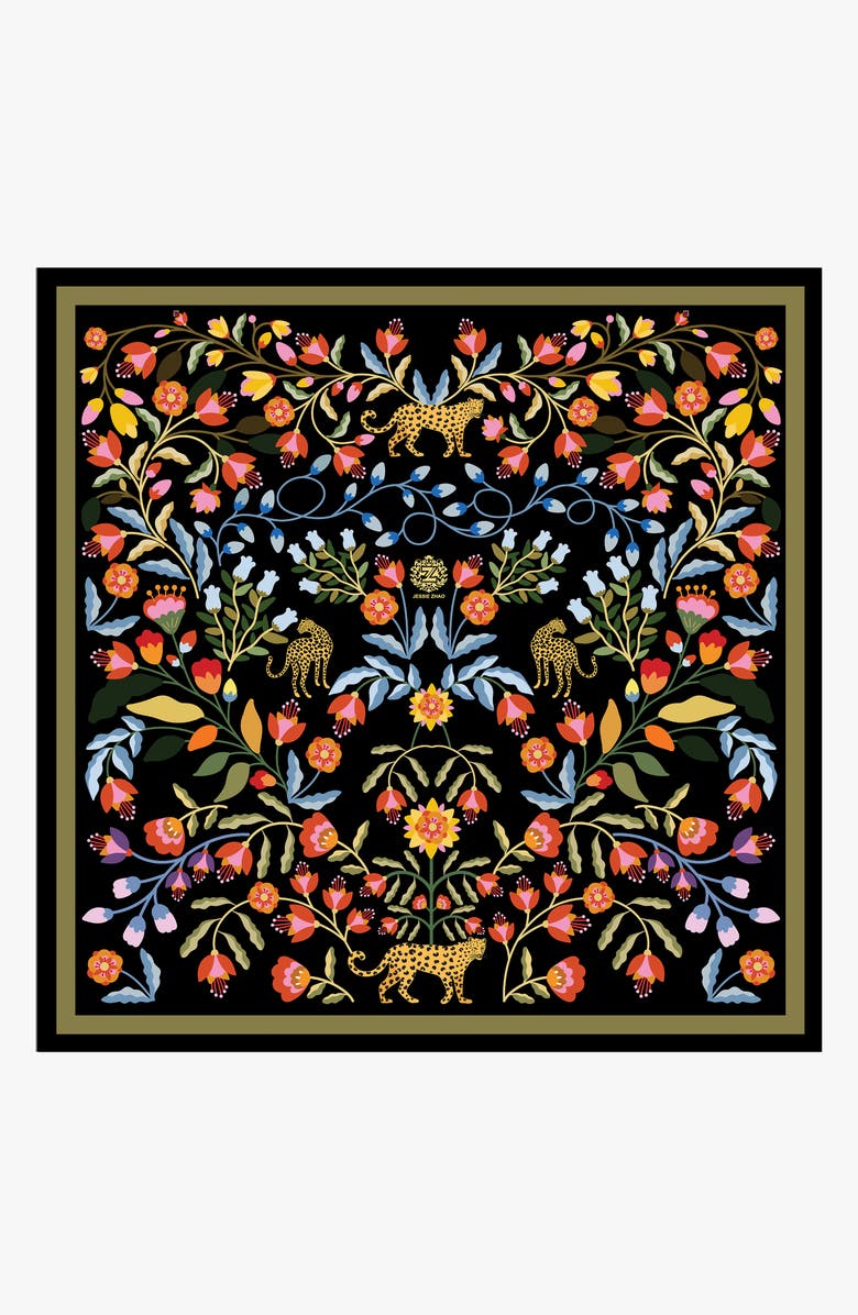 Jessie Zhao New York Double Sided Silk Scarf of Night Imagination, Main, color, 