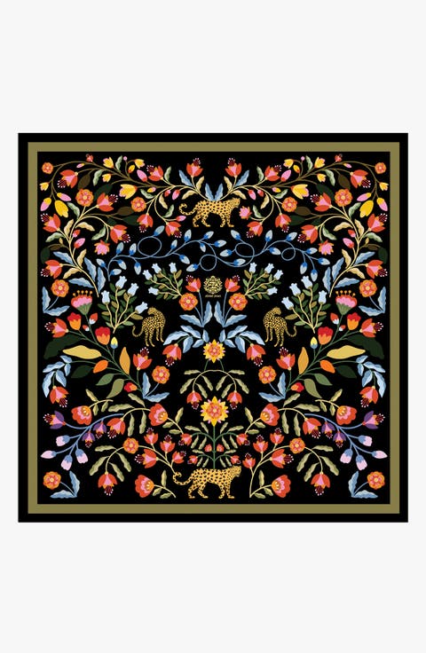 Double Sided Silk Scarf of Night Imagination