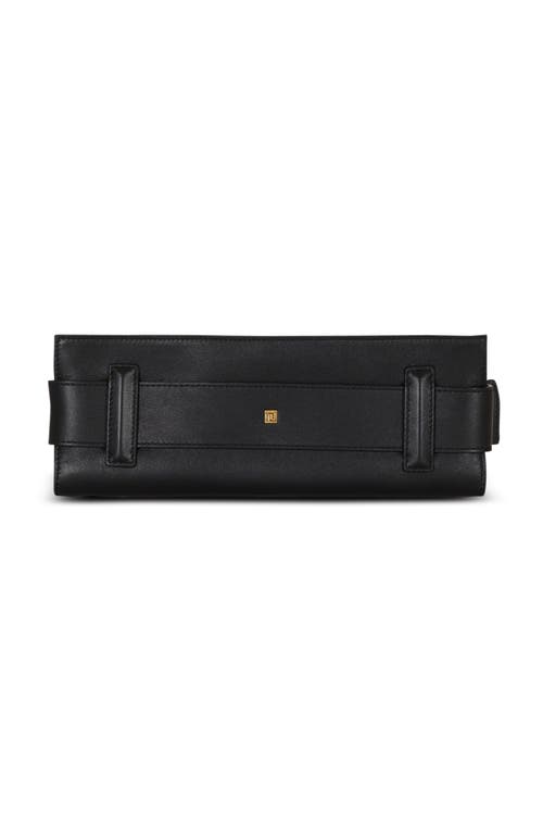Balmain Anthem Calfskin Leather Clutch In Black