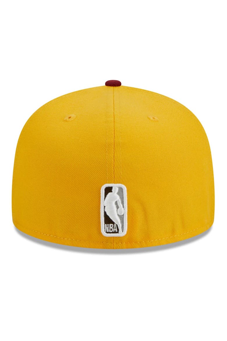 Men's New Era Yellow/Red Philadelphia 76ers Fall Leaves 2-Tone 59FIFTY Fitted Hat, Alternate, color, Yellow