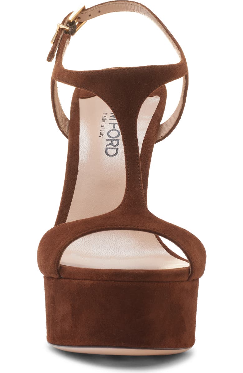TOM FORD Angelina T-Strap Platform Sandal, Alternate, color, Dark Whisky