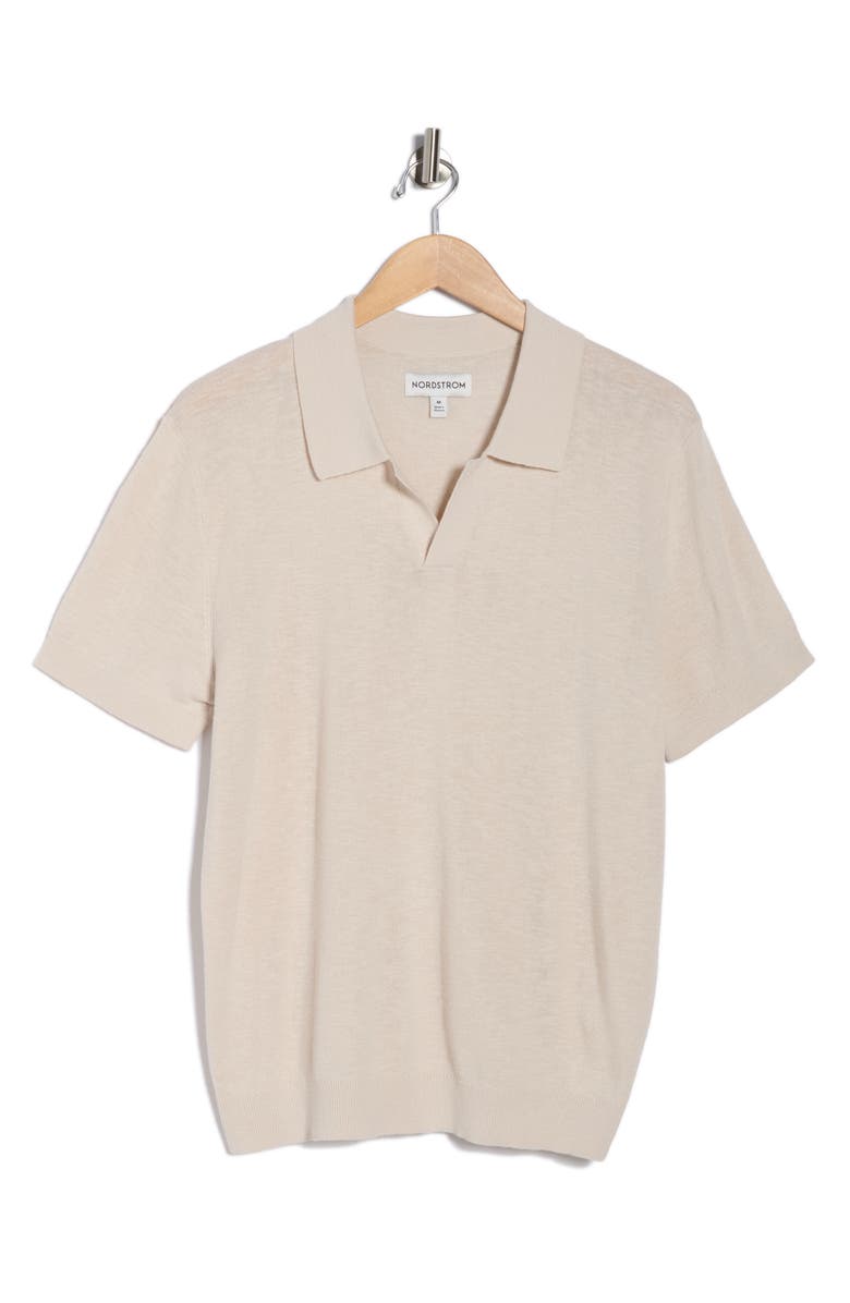 Nordstrom Linen Blend Polo Sweater, Alternate, color, Grey Moonbeam