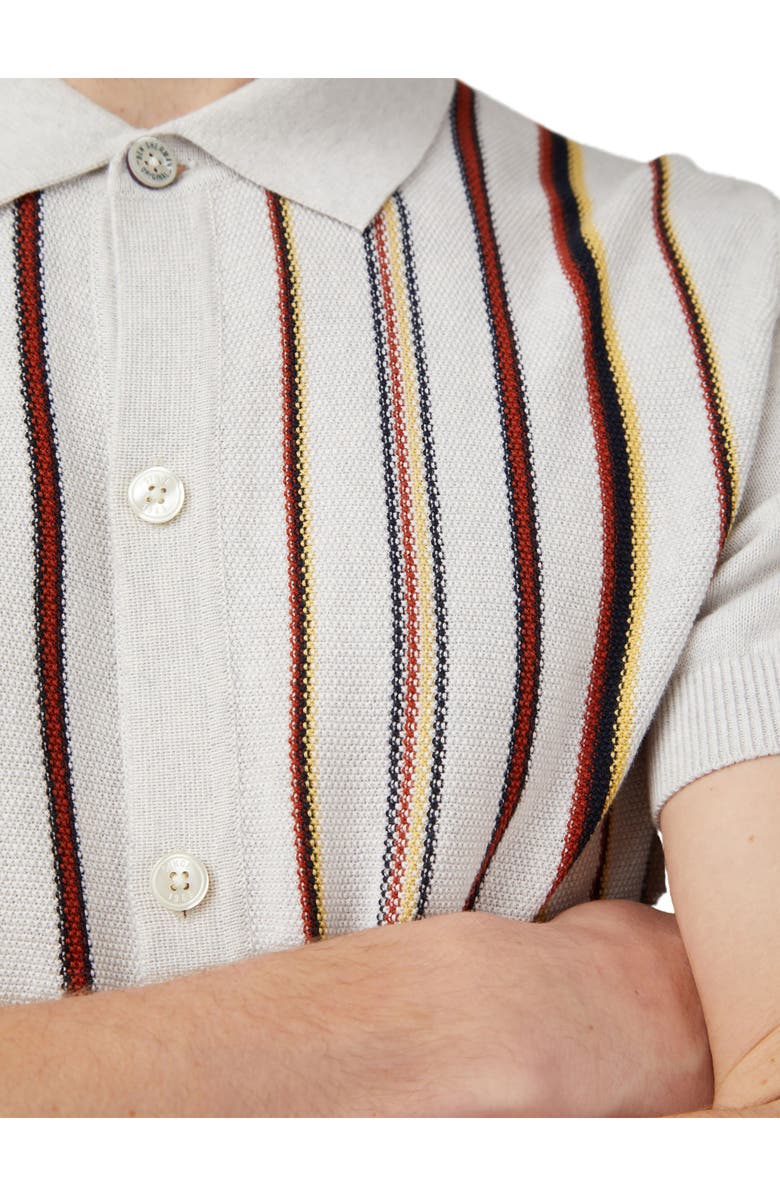 Ben Sherman Stripe Cotton Polo Sweater, Alternate, color,