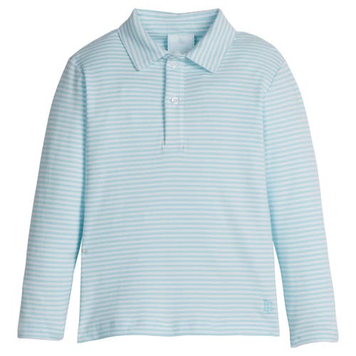 Little English Kids' Striped Long Sleeve Polo In Blue