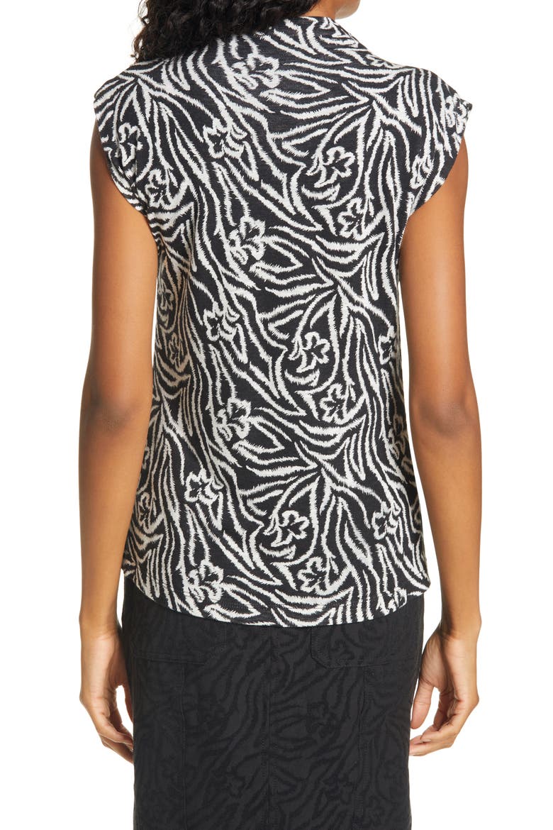 Zebra Lily Mock Neck Top, Alternate, color, BLACK COMBO