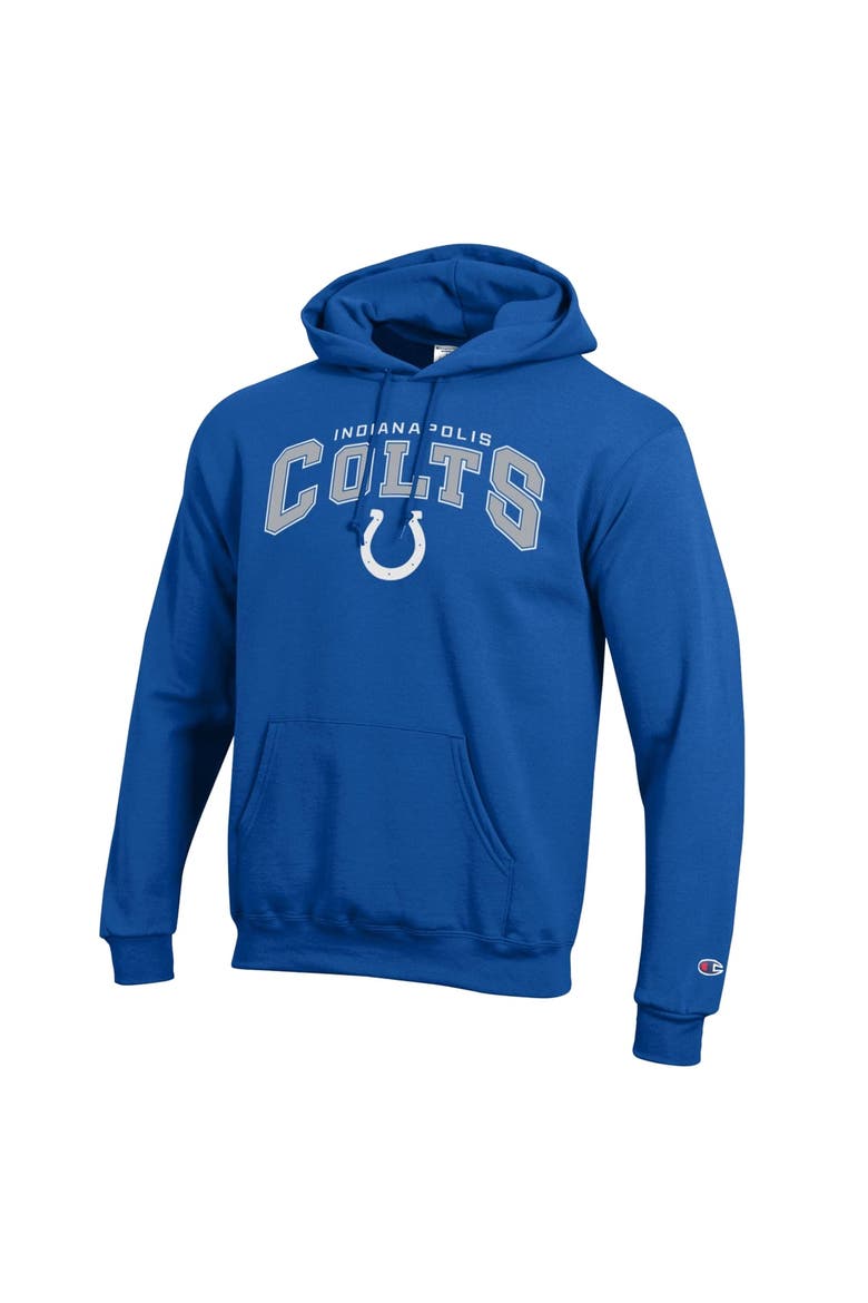 Men's Champion Royal Indianapolis Colts Powerblend Arch over Logo Hoodie, Alternate, color, Royal