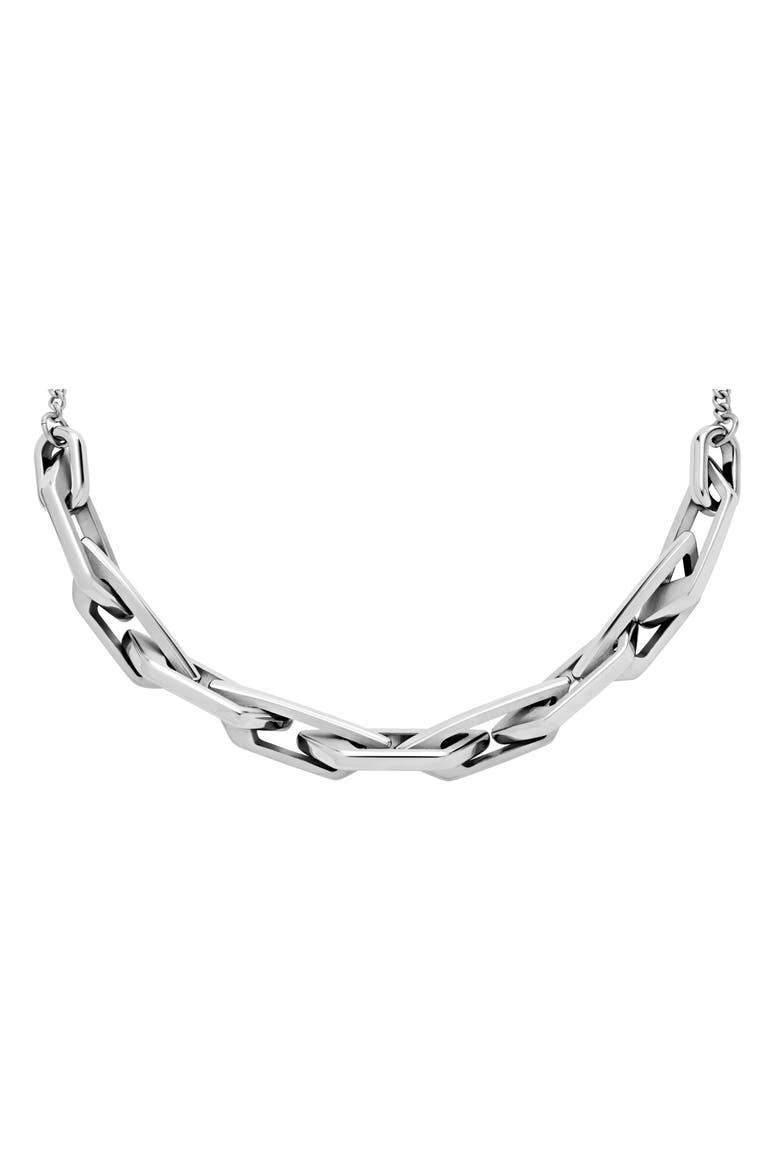 Stainless Steel Open Link Necklace, Main, color, SILVER