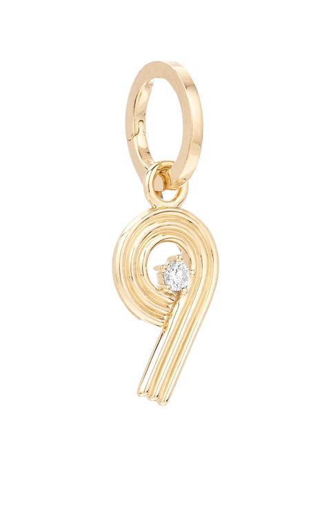 Groovy Number Charm Pendant