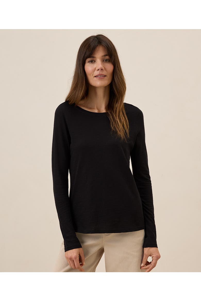 Organic Cotton Featherweight Slub Long Sleeve Tee, Main, color, Black