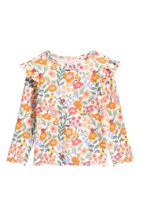 Kids' Mixed Print Long Sleeve Stretch Cotton Top (Baby, Toddler & Little Kid)