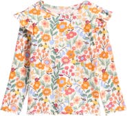 NEXT Kids' Mixed Print Long Sleeve Stretch Cotton Top