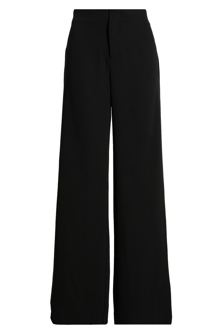 Vida High Waist Wide Leg Crepe Pants, Alternate, color, BLACK