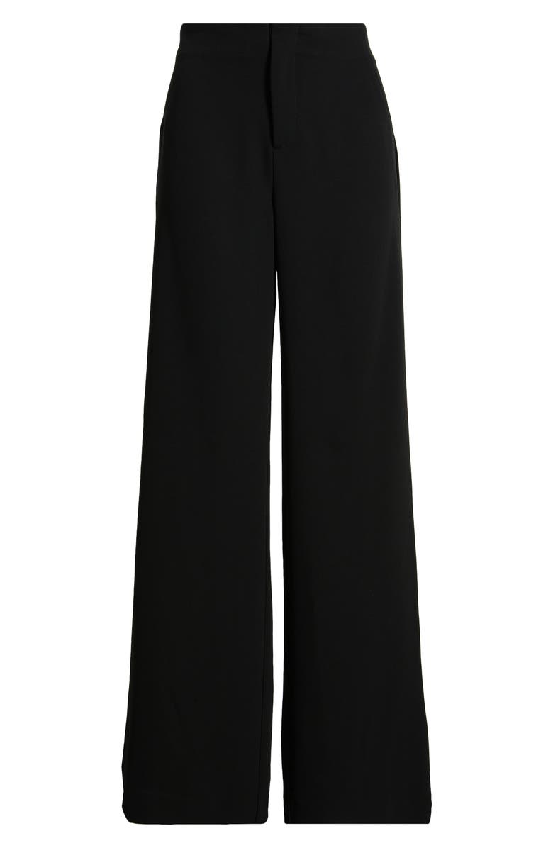 Reformation Vida High Waist Wide Leg Crepe Pants, Alternate, color, Black