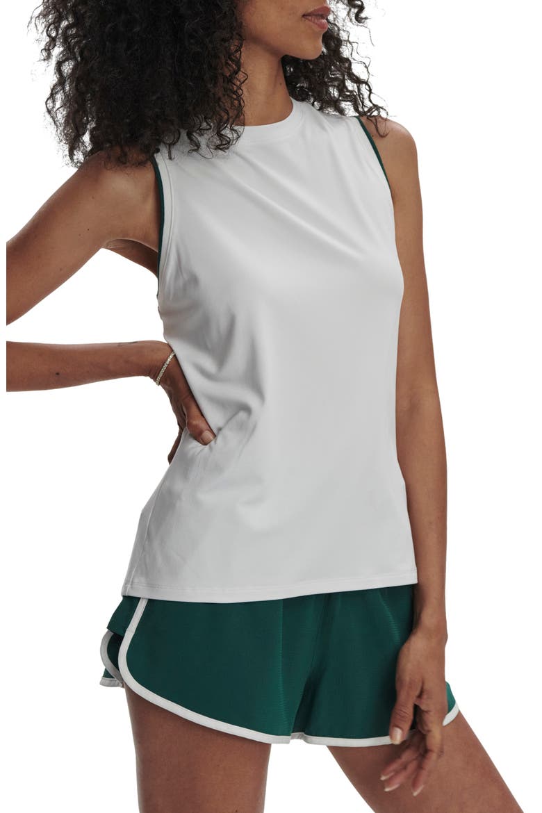 Arton Performance Tank, Alternate, color, WHITE/ FOREST