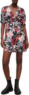 AllSaints Demi Leondra Floral Satin Dress