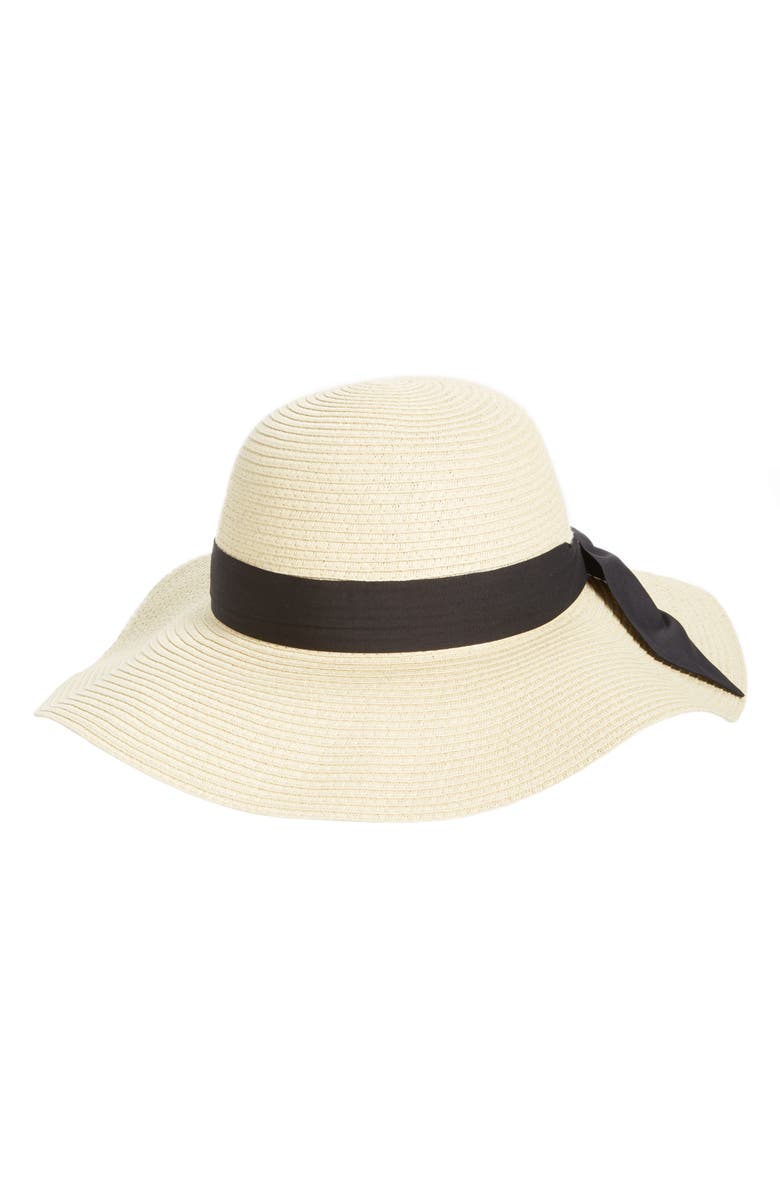 BP. Bow Band Floppy Straw Hat, Main, color, 