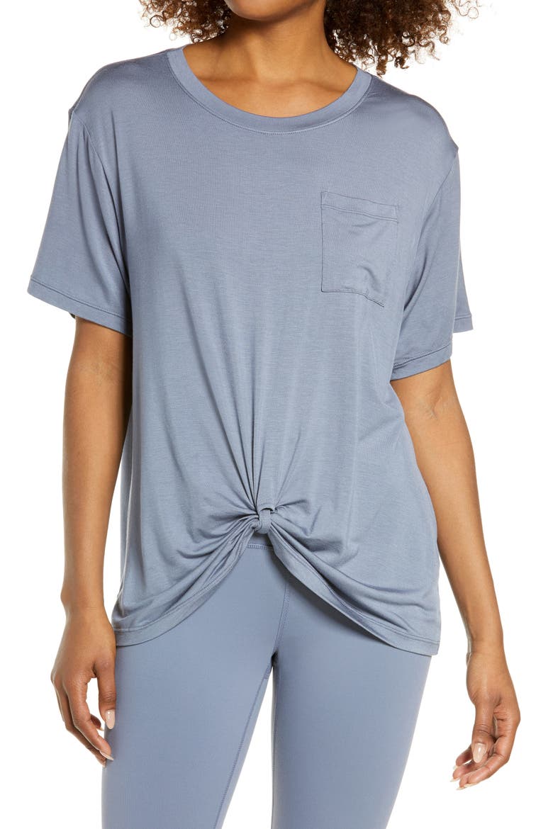 Peaceful Knot Stretch Tencel® Modal T-Shirt, Main, color, GREY FOLKSTONE