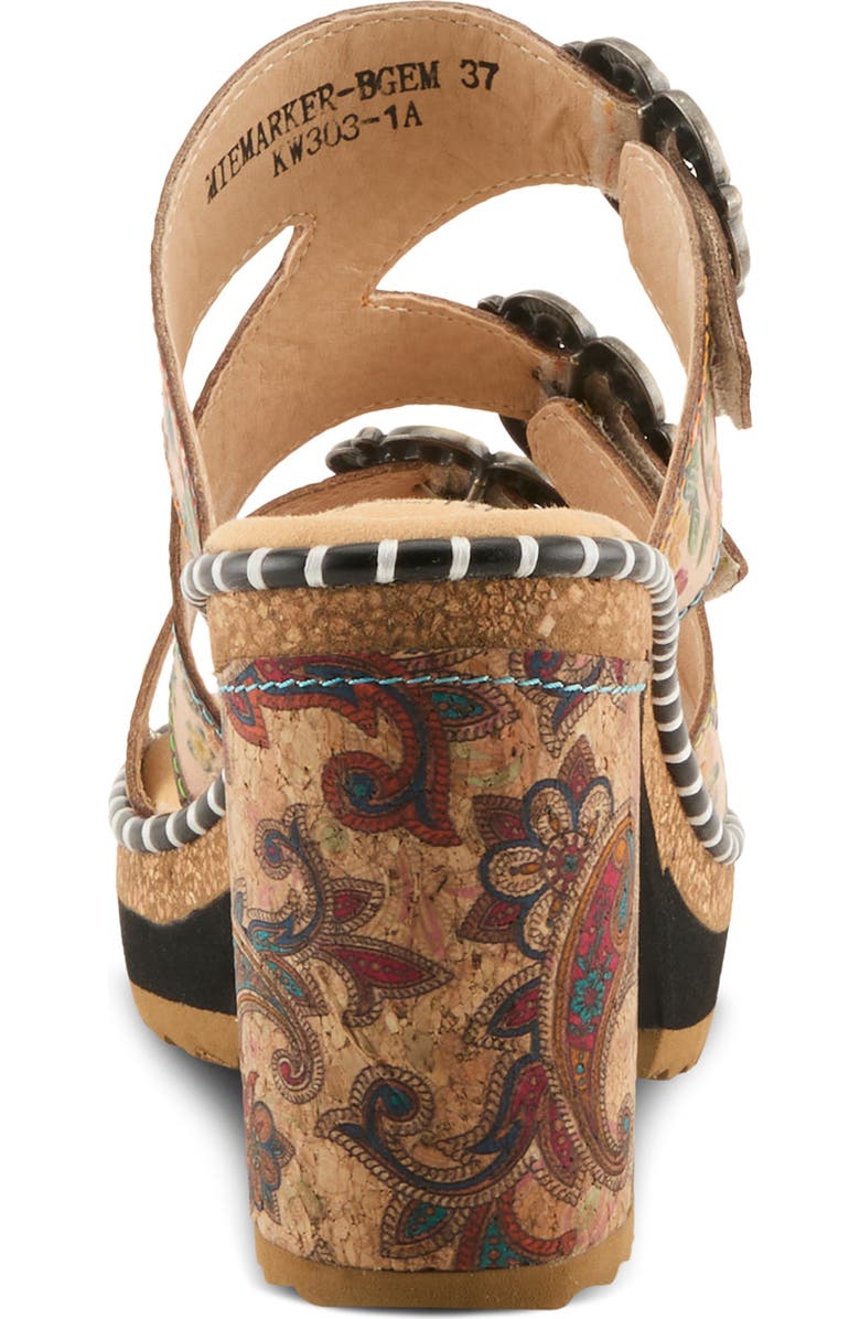 L'Artiste by Spring Step Milemarker Platform Slide Sandal, Alternate, color, Beige Multi