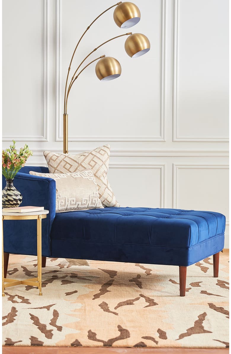 ELISABETH YORK Gaia Dimensional Greek Key Solid Natural Tan Cotton Decorative Throw Pillow, 14" x 22" With Insert, Alternate, color, Brown