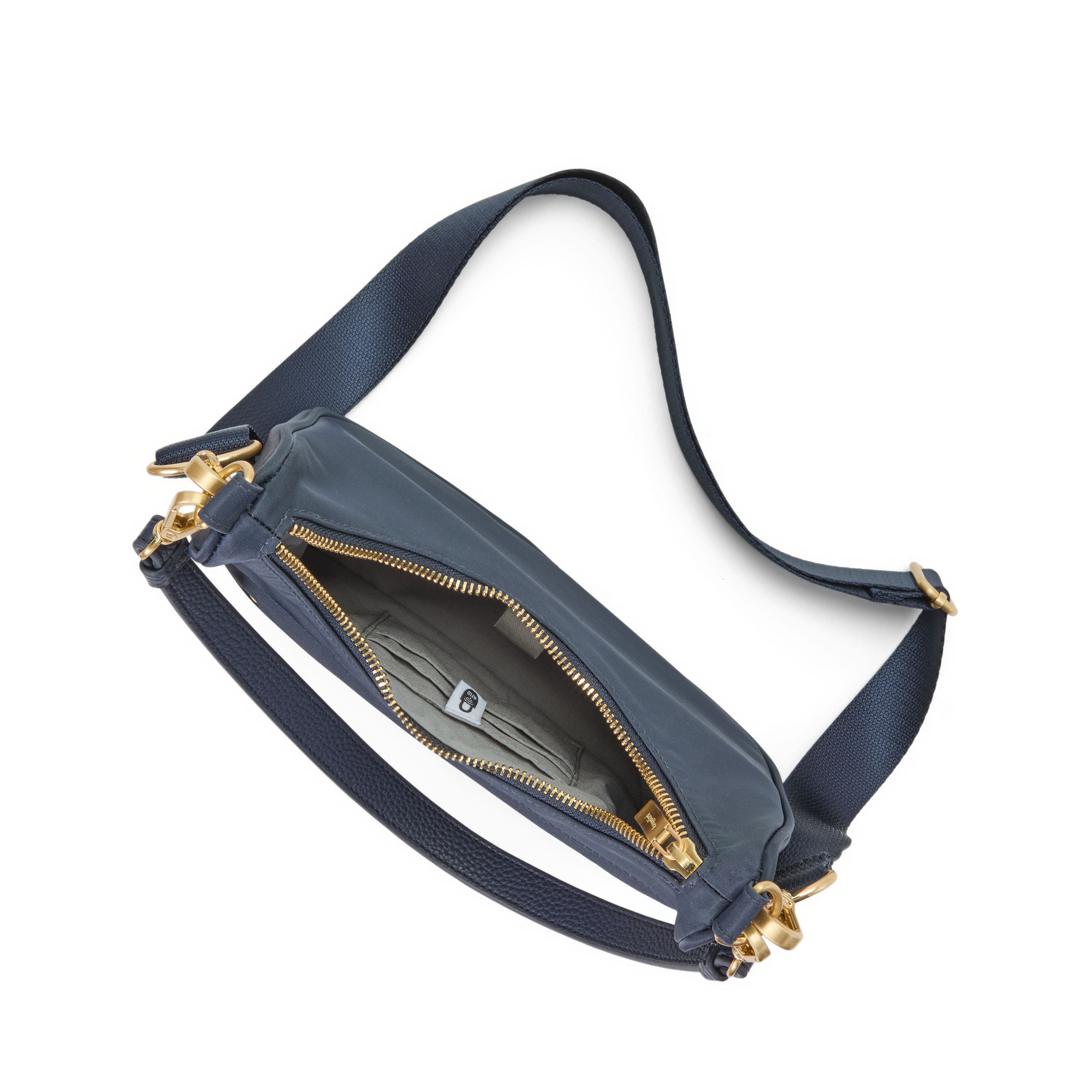 Varick Street Shoulder Bag, Alternate, color, French Navy With Gold Hardware