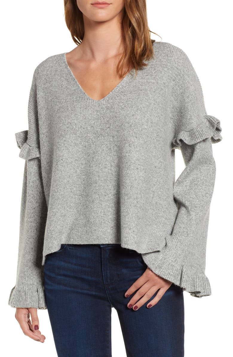 cupcakes and cashmere Ruffle Slouchy Sweater, Main, color,