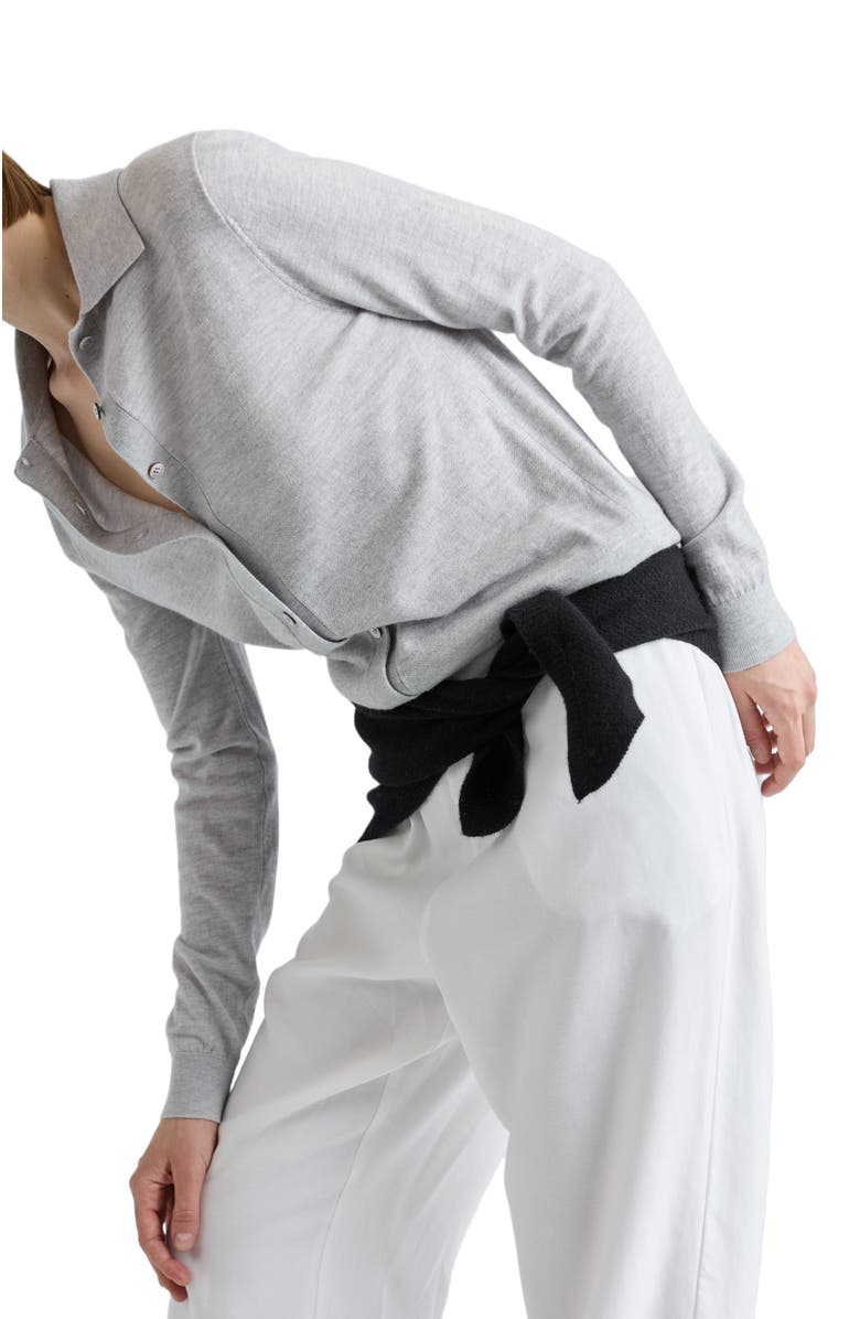 Almina Concept Button Up Knit Top, Alternate, color, Grey