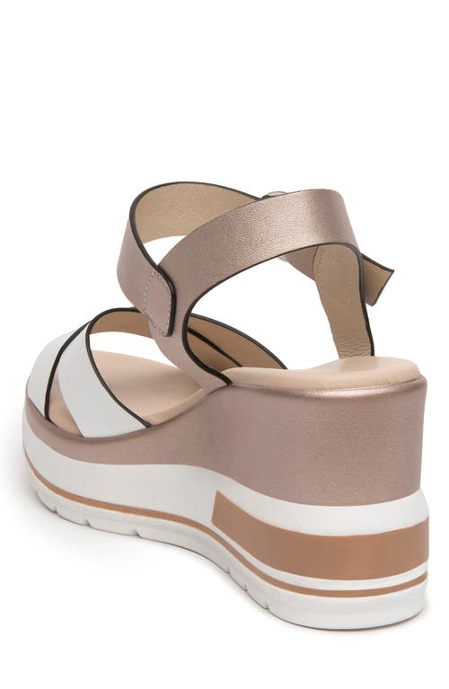Nerogiardini Platform Wedge Sandal In White/rose
