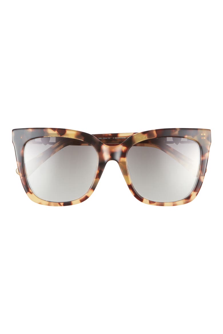 53mm Polarized Cat Eye Sunglasses, Main, color, HAVANA/ GOLD FL