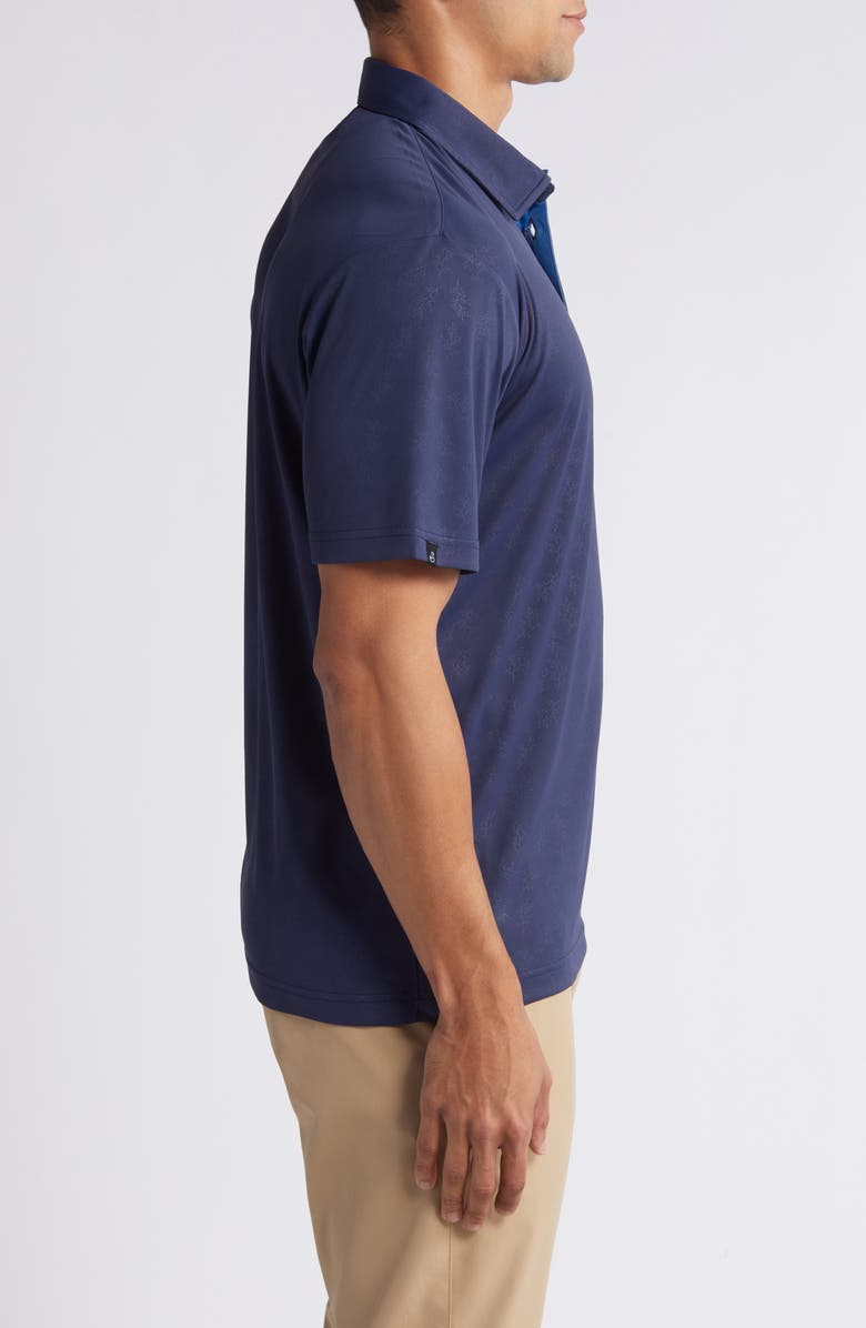 Swannies Barrett Botanical Print Golf Polo, Alternate, color, Navy