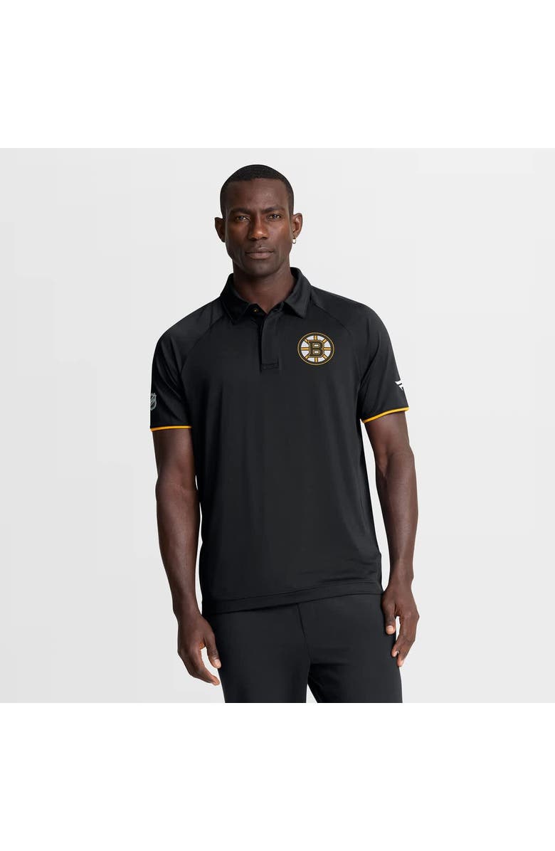 FANATICS Men's Fanatics Black Boston Bruins Authentic Pro Rink Raglan Polo, Main, color, Black