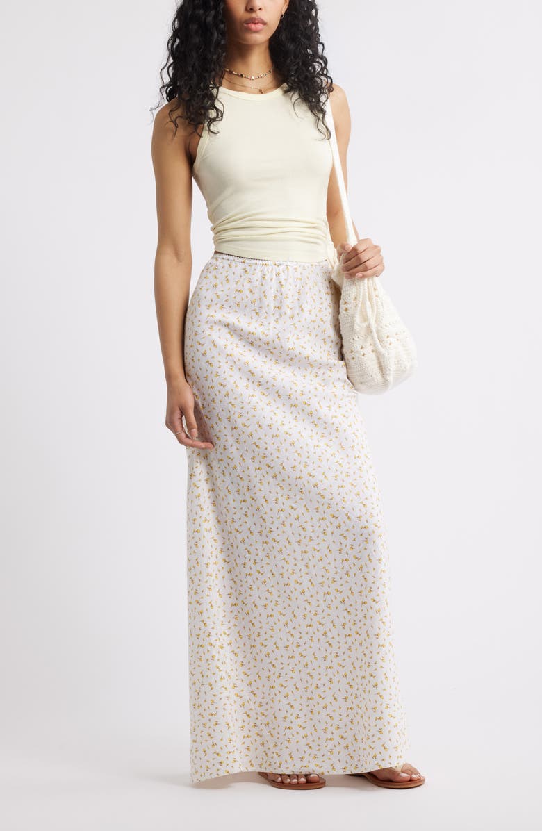 BP. Maxi Skirt, Alternate, color, White- Yellow Soft Abby Floral