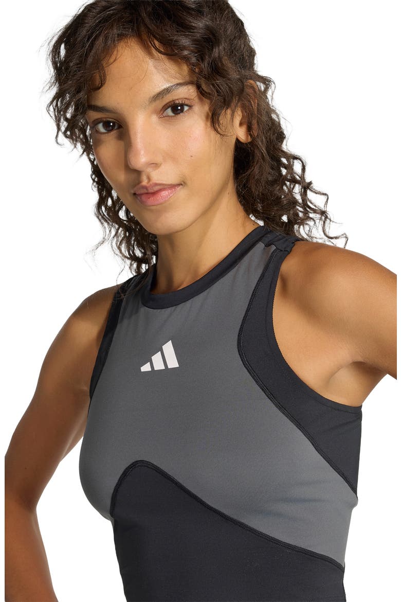 Techfit Colorblocked Performance Tank, Alternate, color, BLACK/ CARBON