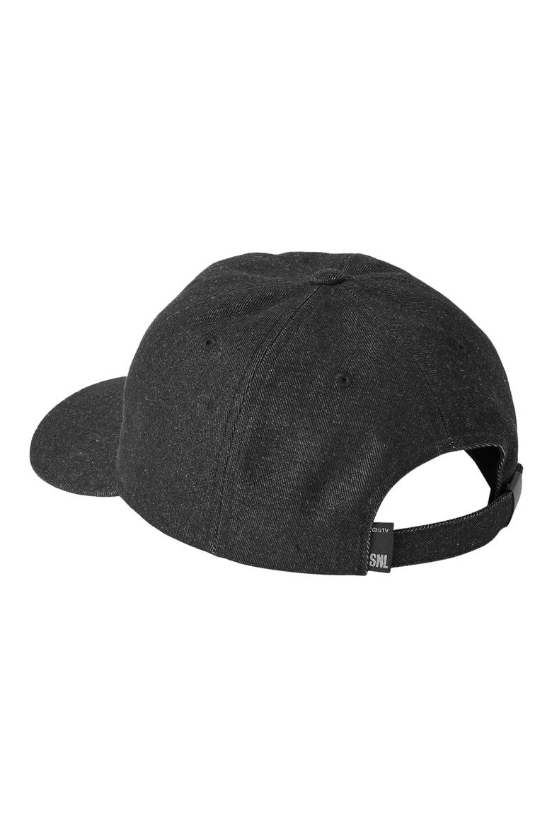 x SNL Collegiate Denim Adjustable Baseball Cap, Alternate, color, BLACK
