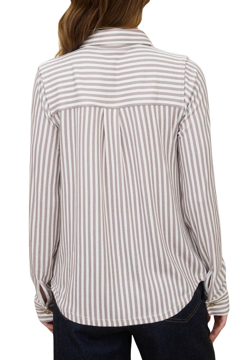 Button Front Long Sleeve Shirt, Alternate, color, MOCHA