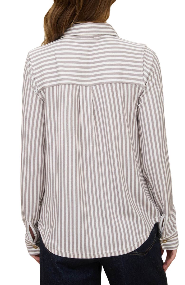 Blu Pepper Button Front Long Sleeve Shirt, Alternate, color, Mocha