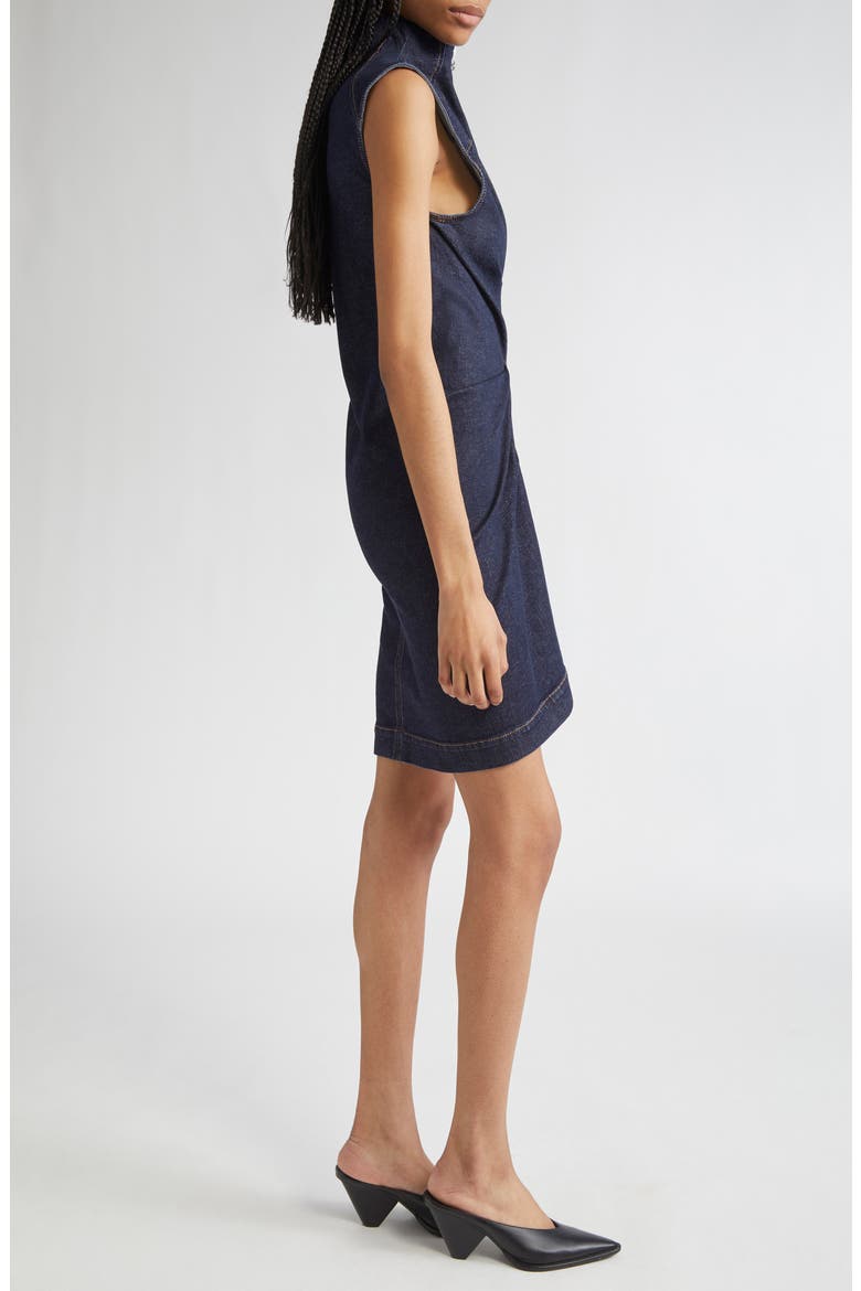 Cerea Full Zip Ruched Denim Dress, Alternate, color, MIDNIGHT BLUE