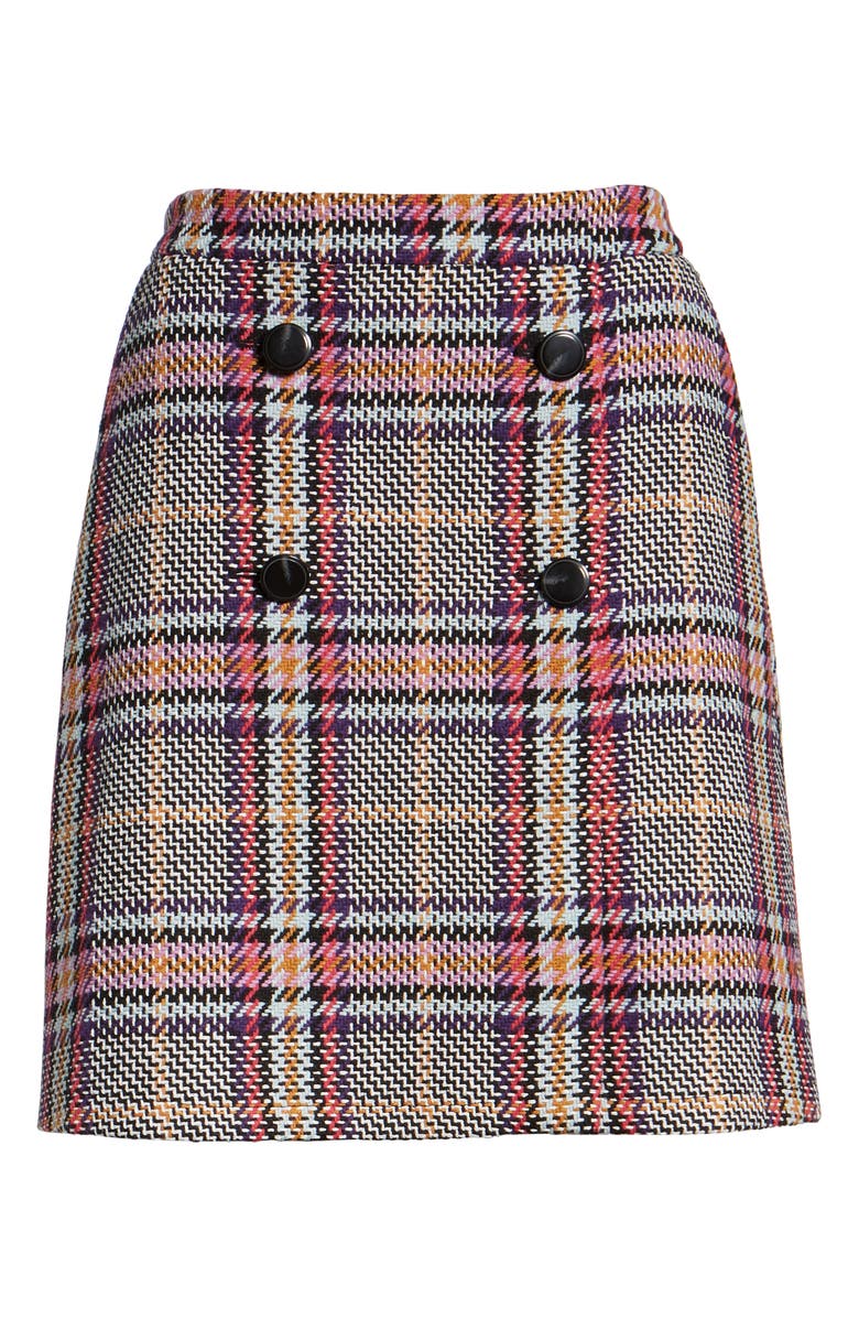 Halogen<sup>®</sup> Button Detail Plaid Skirt, Alternate, color,