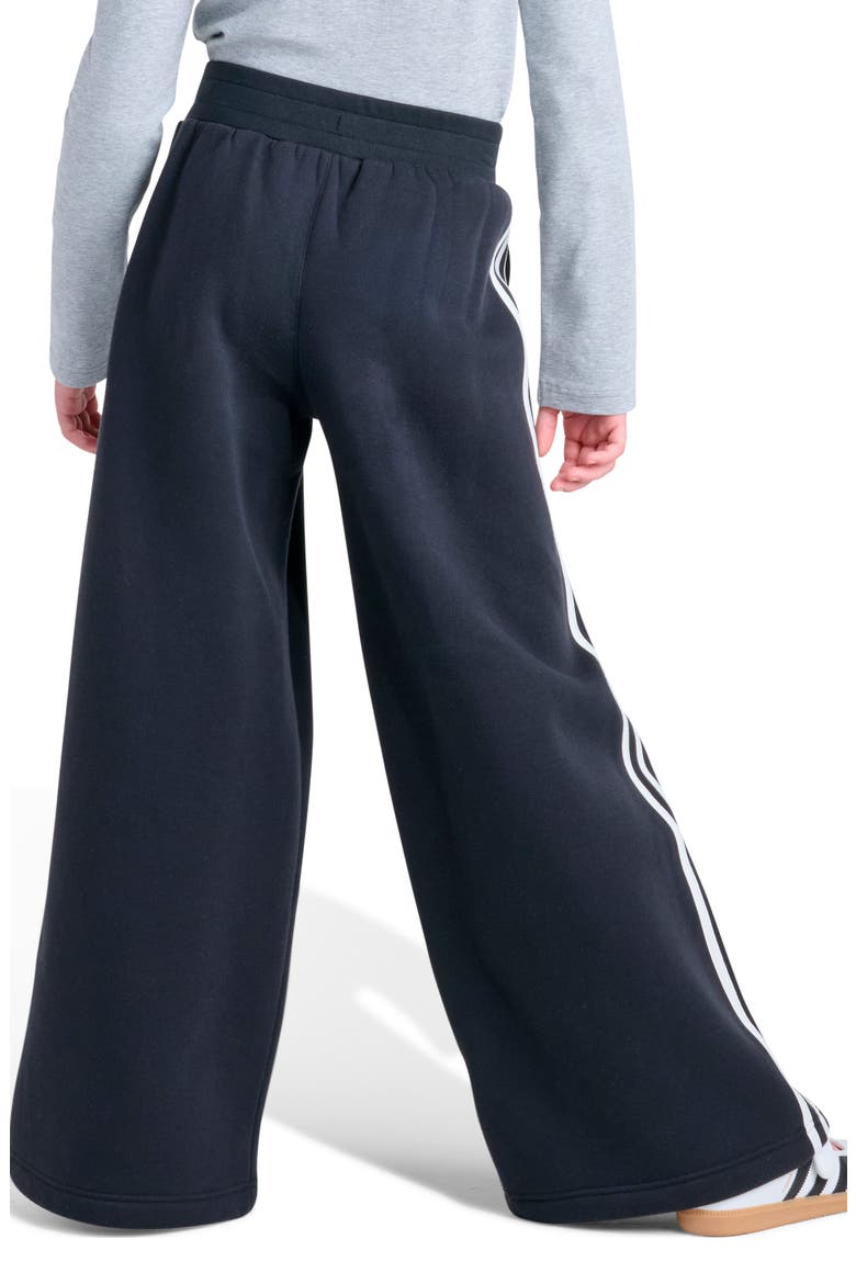 Kids' Pleated Wide Leg Fleece Pants, Alternate, color, BLACK
