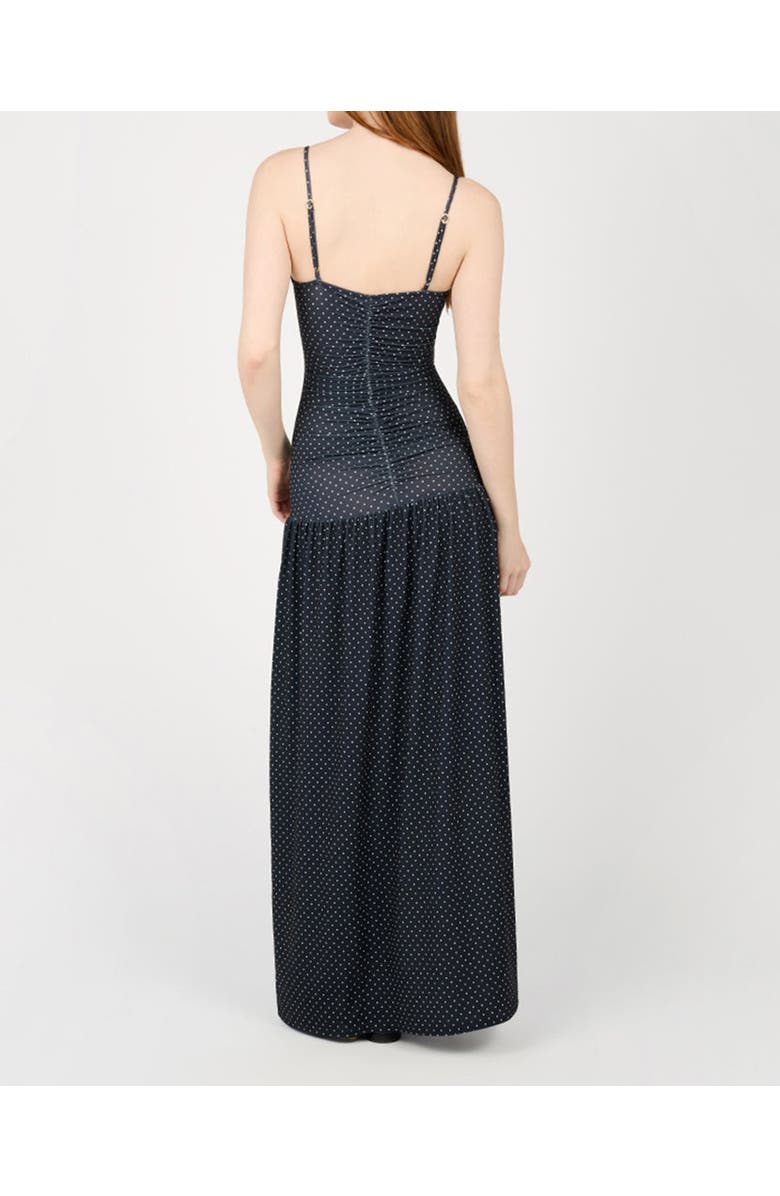 WeWoreWhat Ruched Front Scoop Maxi Dress, Alternate, color, Navy/White Multi