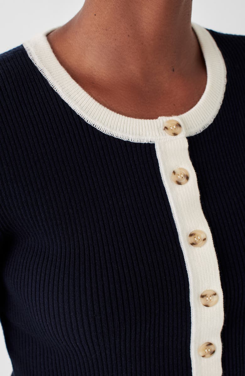 Faherty Mikki Organic Cotton & Cashmere Henley Sweater, Alternate, color, Coastal Colorblock
