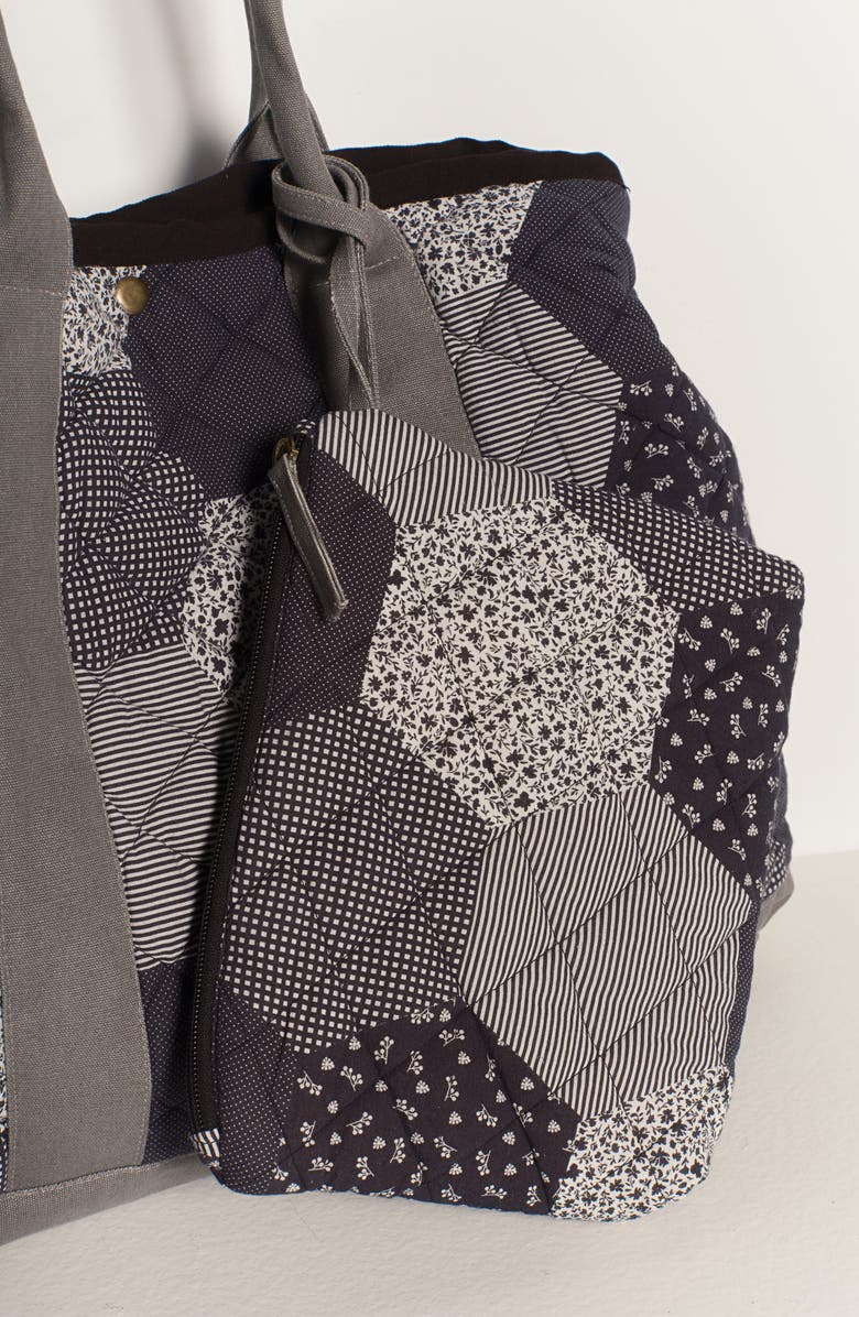 Free People Pippa Patchwork Cotton Tote, Alternate, color, Blue Combo