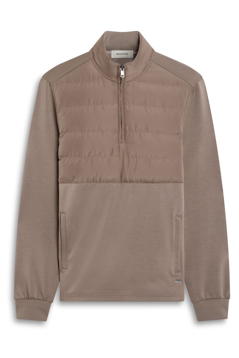 Soft Touch Quilted Quarter Zip Pullover, Alternate, color, WALNUT