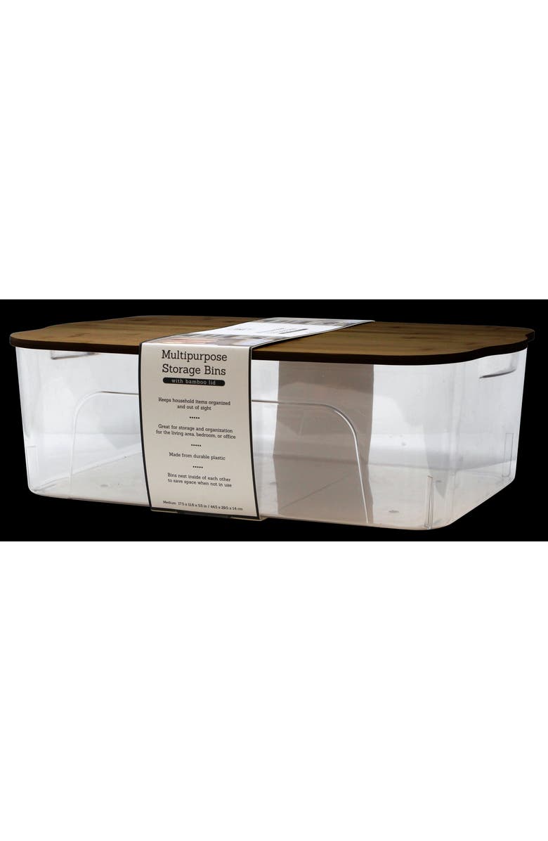 Gourmet Home Products Medium Clear Bin with Lid, Main, color, 