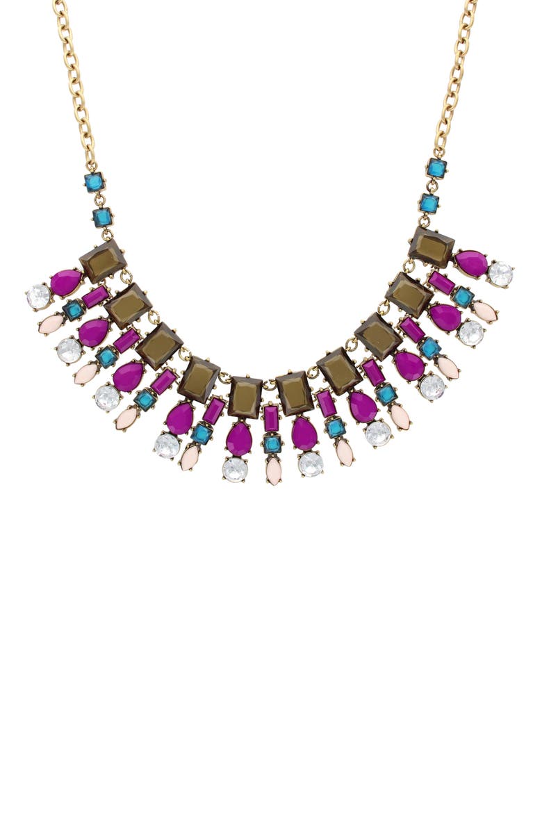 Azia Fan Crystal Necklace, Alternate, color, MULTI