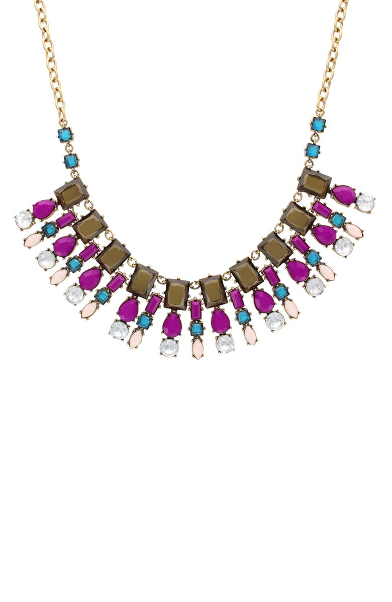 OLIVIA WELLES Azia Fan Crystal Necklace, Alternate, color, Multi